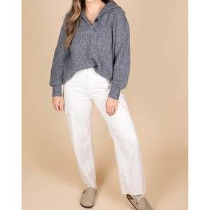 NEW AEMI + CO sawyer collared sweater in grey